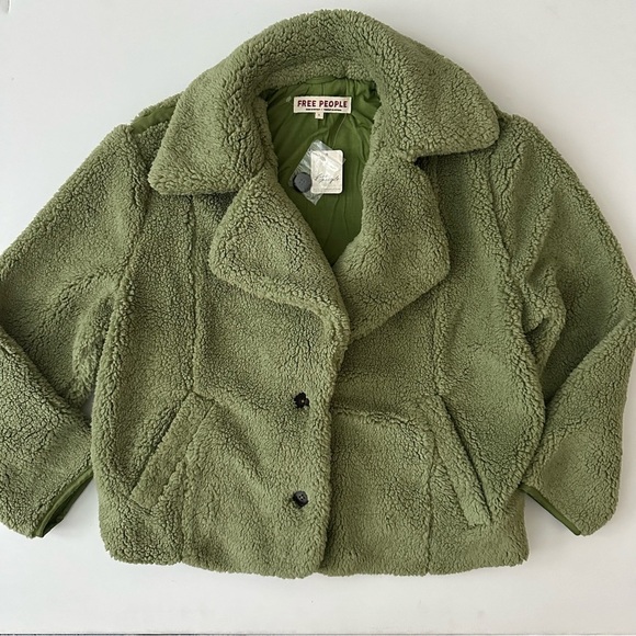 Free People Women’s Green Cozy Jacket Size S - Picture 1 of 16